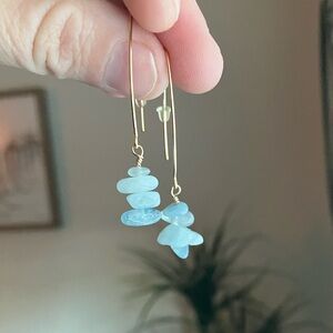 Natural aquamarine dangle earrings